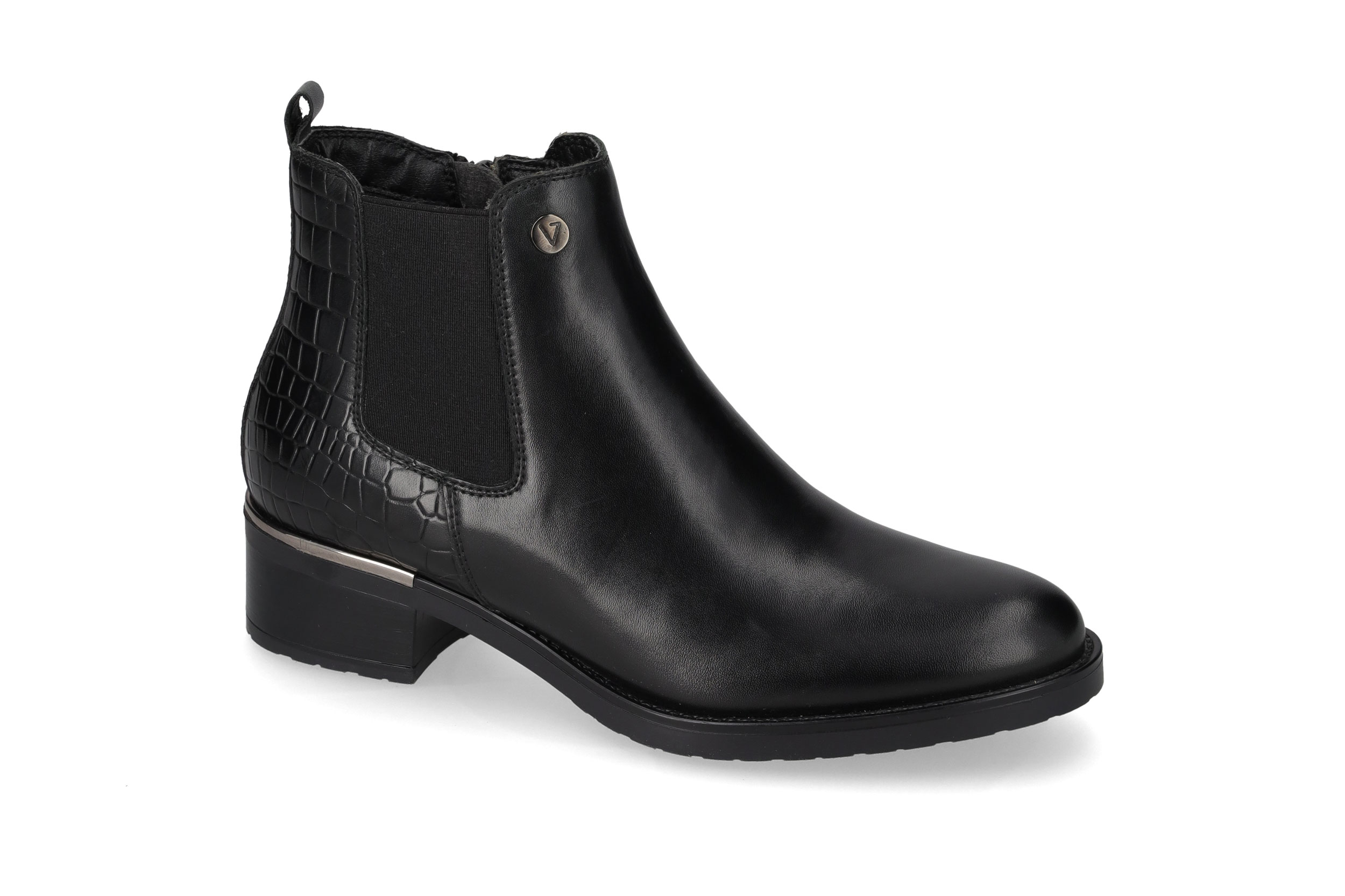 Black calf leather ankle boot 47530